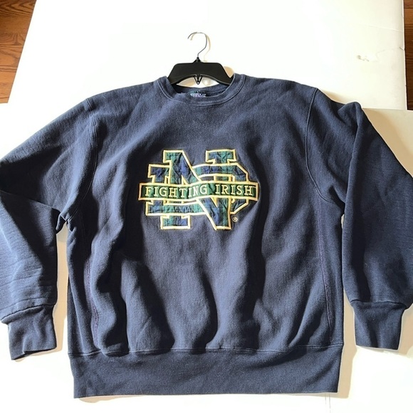 Rare find-VTG-MV sport-pro weave-XXL-ND fighting Irish crewneck heavy sweatshirt - Picture 1 of 13